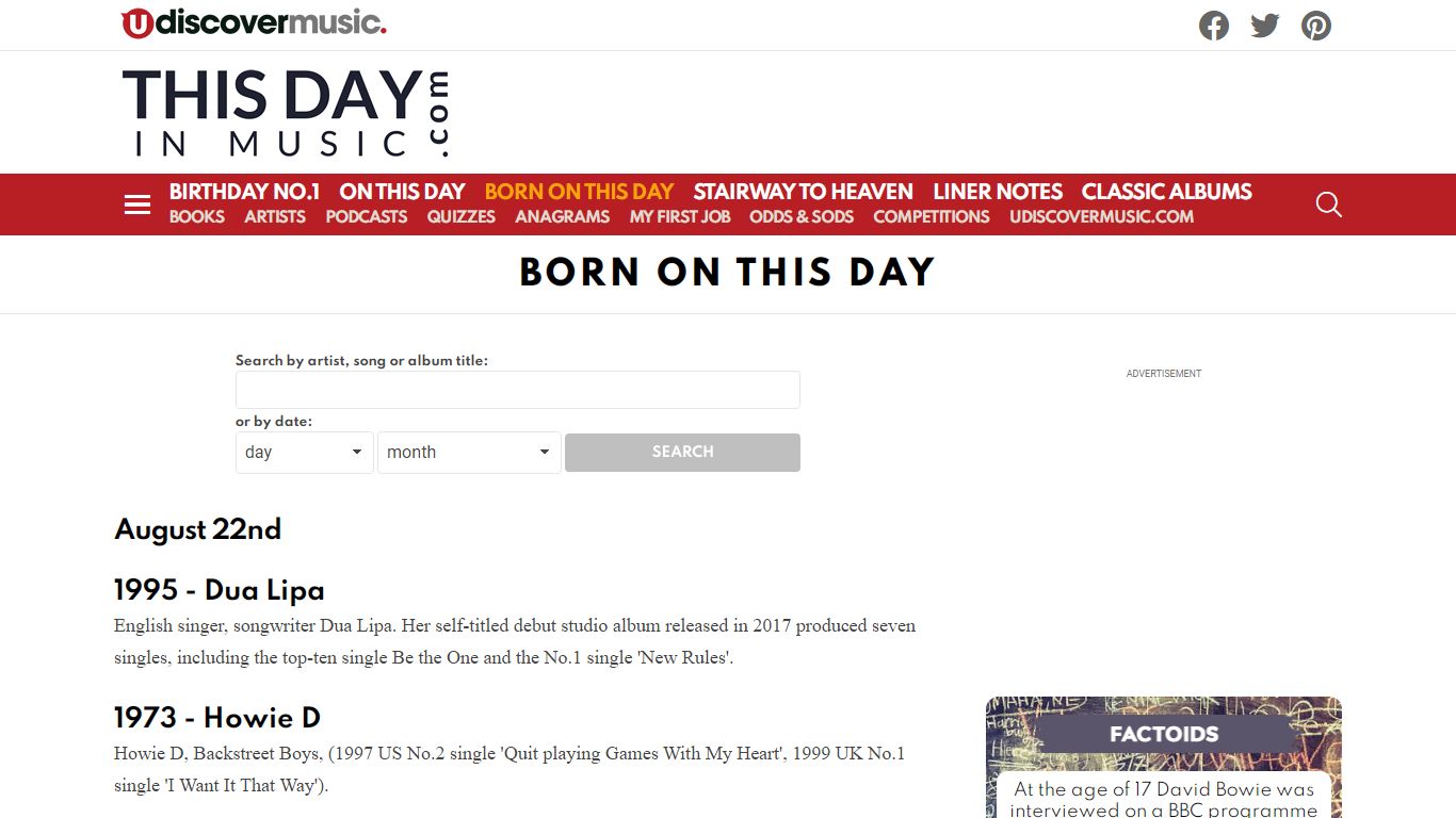 Born On This Day, Today | This Day In Music